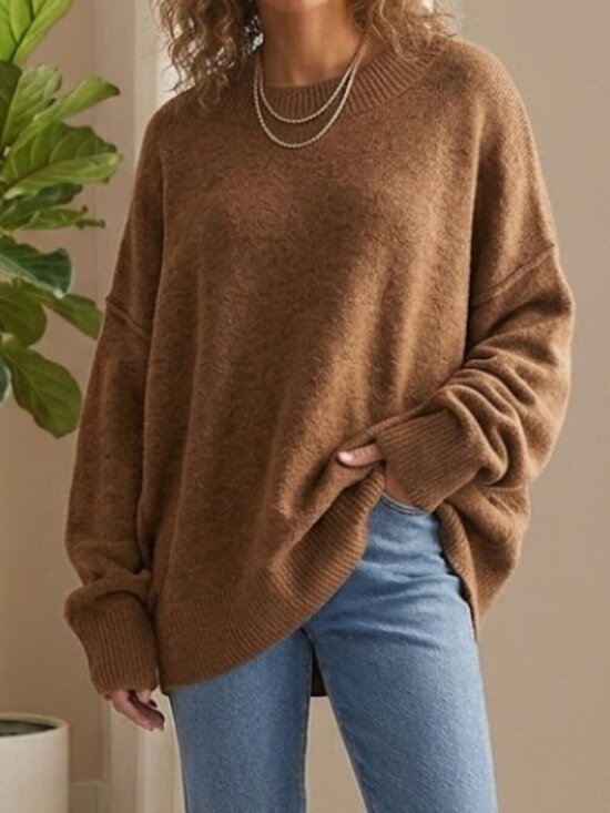 aerie Sweaters - Aerie Brown Crewneck Sweater Size M Soft Knit Cozy Relaxed Everyday